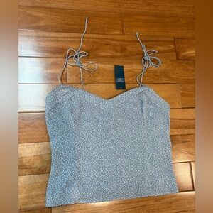 Abercrombie New Tank Tie Straps Ruched Back Size Medium